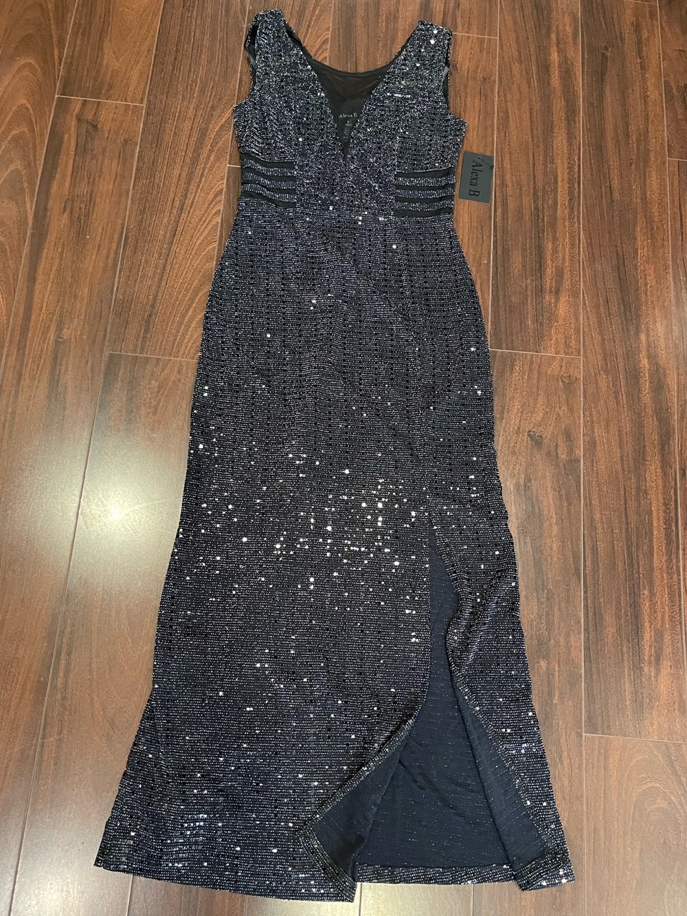 Alexa B Sequin V-Neck Evening Gown